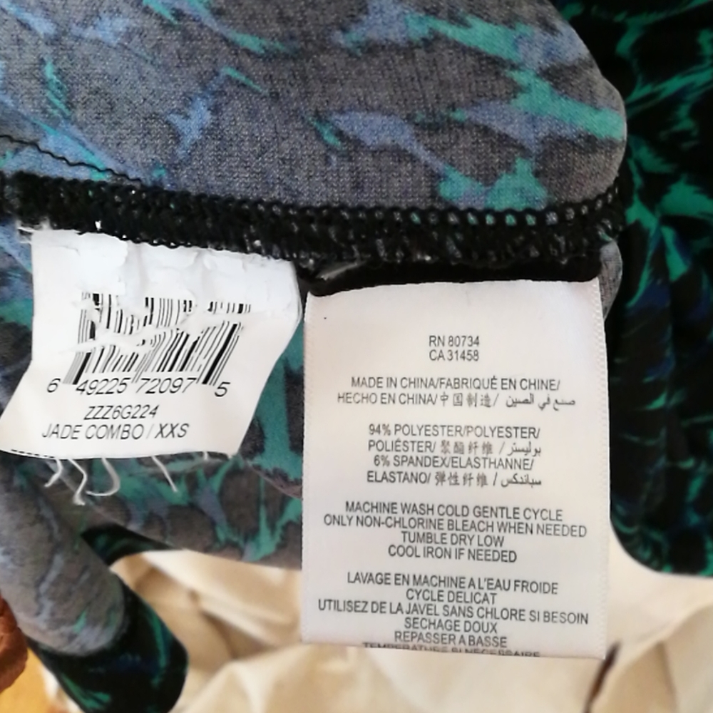 BCBG MaxAzria XXS Blue Green Cheetah Leopard Dress - Picture 11 of 16